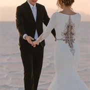 Shaped Beaded Lace Decoration on Back