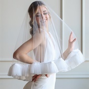 Ruffle-Edge Wedding Veil