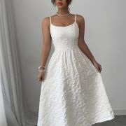 Textured Floral Fabric Dress