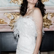 Feather Bodice on Wedding Dress