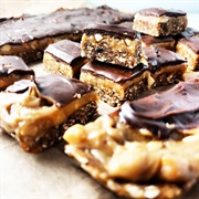 Chocolate, Peanut, and Date Bars