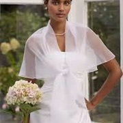 Tie-Front Shawl With Wedding Dress