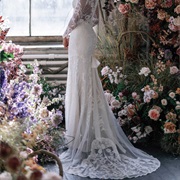 Train Attached to Button on Back of Skirt