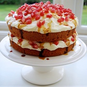 Pomegranate Victoria Sponge Cake