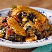 Black Bean, Pinto Bean, Red Onion, and Marble Cheddar Casserole