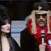 Elvira as Guest Announcer at Wrestlemania 2 1986