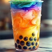 Tutti Frutti Boba Tea With Butterscotch Boba