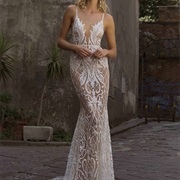 Sheer Dress With Sparkling Bead Design