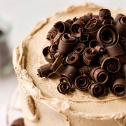 Espresso Chocolate Cake With Chocolate Curls