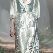 Kanji Characters on Wedding Dress