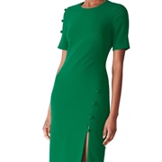 Leg Slit With Buttons on Dress