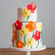 Candy Flowers on Cake