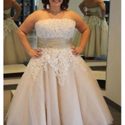 Straight Neckline Wedding Dress