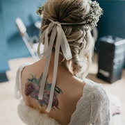 Floral Crown With Ribbon Hanging Down Back