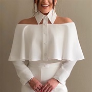Off-Shoulder With Buttons and Collar