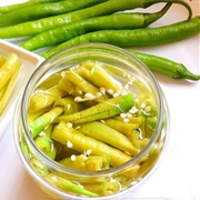 Pickled Green Chillies