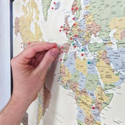 Map With Pins for Travels