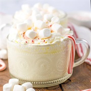 Slow-Cooked Peppermint White Hot Chocolate