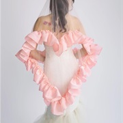 Heart-Shaped Edge on Wedding Veil