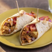 Scrambled Egg Naan Wrap With Worcestershire Sauce