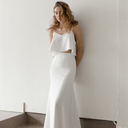 Flowy Crop Top on Wedding Dress