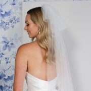 Veil Gathered in Bow on Top of Head