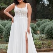 Mixed Fabrics Dress, Lace and Chiffon