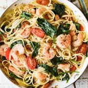 Shrimp Scampi and Salsa Verde Pasta
