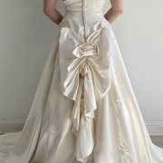 Cascading Ruffled Bow With Rosettes, Back of Dress