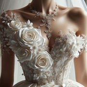 3D Flowers Bodice on Gown