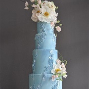 Wafer Paper Flowers on Cake