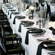 Monochrome Wedding Tablescape