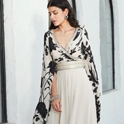 Jewel/Beaded Rope Edging on V-Neck and Waist