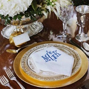 Reception With Monogram on Table Linens