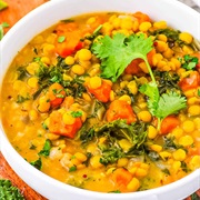 Sweet Potato, Pea, and Goat Cheese Curry