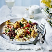 Spiced Roasted Cauliflower With Barley Couscous