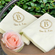Personalized Cocktail Napkins at Wedding