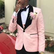 Black Lapel on Colored Jacket