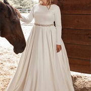 Satin Sleeves on Wedding Gown