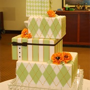 Argyle Print Wedding Cake