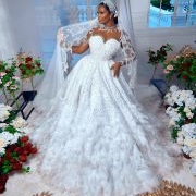 Voluminous Skirt on Wedding Gown