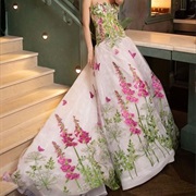 Foxglove Flowers on Dress