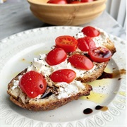Tomato Sauce and Goat Cheese Toast