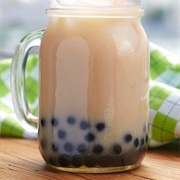 Almond Boba Tea With Sugarplum Boba