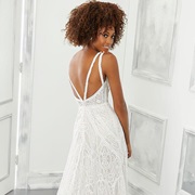 Lace Strap Pattern Continued Down Dress