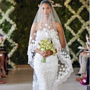 Flower-Edged Wedding Veil