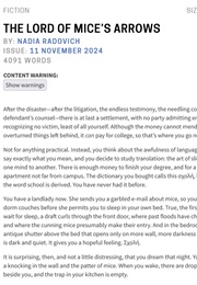 The Lord of Mice's Arrows (Nadia Radovich)