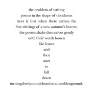 The Problem of Writing Poems.... (Poem; Brian Bliston)
