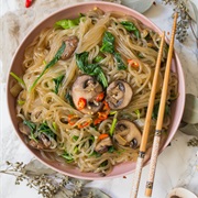 Glass Noodles and Mushroom Stir Fry