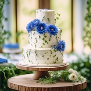 Wedding Cake Using Cornflowers